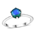 Peacock Quartz Solitaire Ring in Platinum Over Sterling Silver (Size 5.0) 0.90 ctw - Sticky add to cart bar