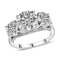 Moissanite Ring in Platinum Over Sterling Silver 4.25 ctw