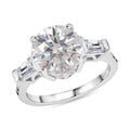 Moissanite Ring in Platinum Over Sterling Silver (Size 6.0) 3.40 ctw - Sticky add to cart bar