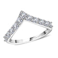 Moissanite Wishbone Ring in Platinum Over Sterling Silver (Size 6) 0.65 ctw - Sticky add to cart bar