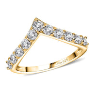Moissanite 0.65 ctw Ring in Vermeil Yellow Gold Over Sterling Silver