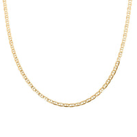 14K Yellow Gold Over Sterling Silver 3.60mm Flat Mariner Chain Necklace 18 Inches 6 Grams