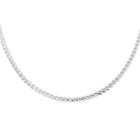 Sterling Silver Flash 3.50mm Rounded Franco Chain Necklace 18 Inches 12.7 Grams