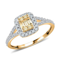 14K Yellow Gold Natural Yellow and White Diamond Ring (Size 10.0) (Del. in 10-15 Days) 0.50 ctw