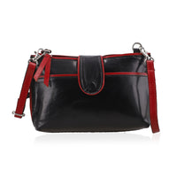 Black Genuine Leather Crossbody Sling Bag (9.5"x6.25")