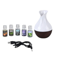 Portable Mini Air Humidifier with 5 Essential Oil and RGB Light (3.94"x3.94"x5.91") (Powered by USB Cable)