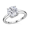Moissanite (Rnd 8.5mm) Solitaire Ring in Platinum Over Sterling Silver (Size 9.0) 2.10 ctw - Sticky add to cart bar