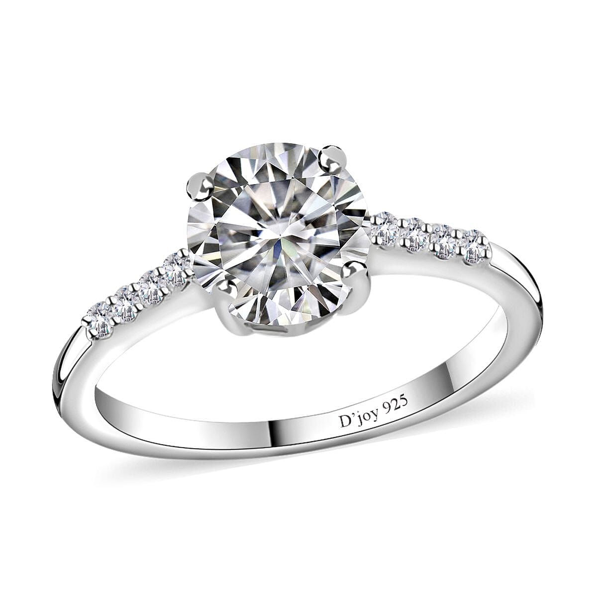 Moissanite Classic Ring in Sterling Silver