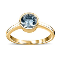 Mangoro Aquamarine Solitaire Ring in Vermeil YG Over Sterling Silver (Size 6.0) 0.75 ctw