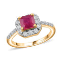 Niassa Ruby (FF) and White Zircon Ring in Vermeil Yellow Gold Over Sterling Silver 2.30 ctw - Sticky add to cart bar