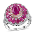 TLV Mozambique Ruby, Multi Gemstone Ring in Platinum Over Sterling Silver (Size 10.0) 5.15 ctw - Sticky add to cart bar