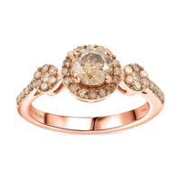Luxoro 10K Rose Gold Natural Champagne Diamond Ring (Size 10.0) 1.00 ctw