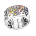 GP Multi Sapphire Ring in Platinum Over Sterling Silver (Size 5.0) 1.75 ctw - Sticky add to cart bar