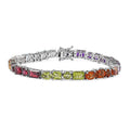 GP Multi Gemstone Bracelet in Platinum Over Sterling Silver (7.25 In) 22.30 ctw - Sticky add to cart bar
