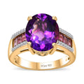 Premium Moroccan Amethyst and Multi Gemstone Ring in Vermeil Yellow Gold Over Sterling Silver (Size 10.0) 5.30 ctw - Sticky add to cart bar