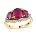 Niassa Ruby (FF), White Zircon Ring in Vermeil YG Over Sterling Silver (Size 6.0) 3.60 ctw - Sticky add to cart bar