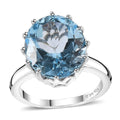 Sky Bue Topaz Solitaire Ring in Platinum Over Sterling Silver (Size 6.0) 9.25 ctw - Sticky add to cart bar