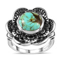 Artisan Crafted Blue Moon Turquoise Solitaire Ring in Sterling Silver (Size 10.0) 3.60 ctw - Sticky add to cart bar