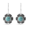 Artisan Crafted Blue Moon Turquoise Floral Earrings in Sterling Silver 4.00 ctw - Sticky add to cart bar