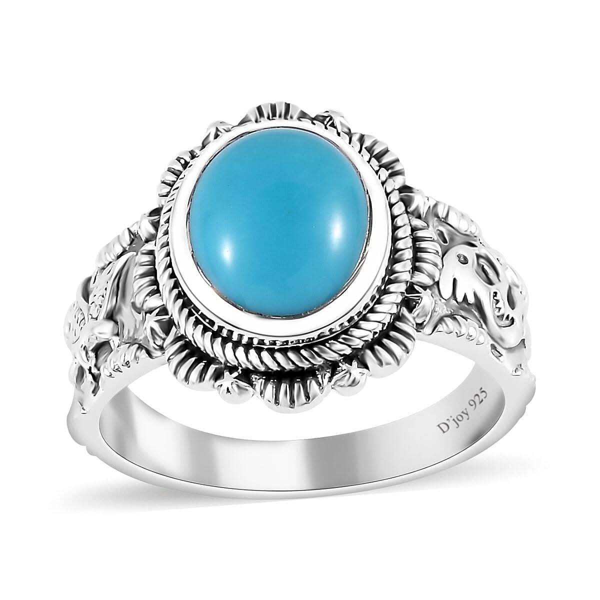 Artisan Crafted Premium Sleeping Beauty Turquoise Ring in Sterling Silver (Size 10.0) 2.60 ctw