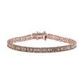 D'Joy Natural Champagne Diamond Bracelet in Vermeil Rose Gold Over Sterling Silver (7.25 In) 2.90 ctw - Sticky add to cart bar