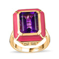 Moroccan Amethyst, Enameled Ring in Vermeil YG Over Sterling Silver (Size 10.0) 7.40 ctw - Sticky add to cart bar