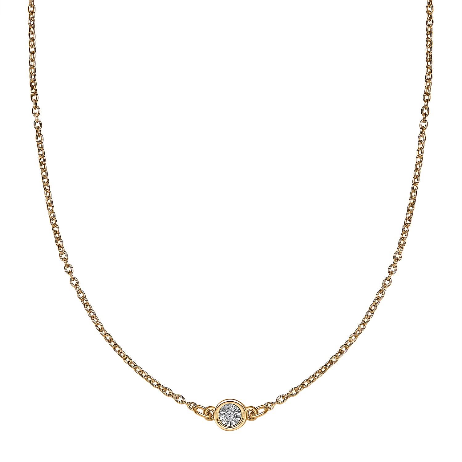 Diamond Accent Necklace 18 Inches in Vermeil Yellow Gold Over Sterling Silver