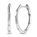 White Diamond Accent Hoop Earrings in Platinum Over Sterling Silver 0.08 ctw - Sticky add to cart bar