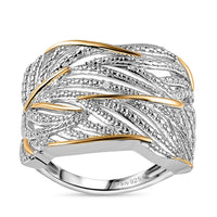 Diamond Accent Ring in Vermeil YG and Platinum Over Sterling Silver (Size 6)
