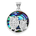 Abalone Shell Owl Pendant without Chain in Sterling Silver - Sticky add to cart bar