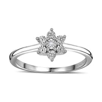 Diamond Accent Star Ring in Platinum Over Sterling Silver (Size 9.0)
