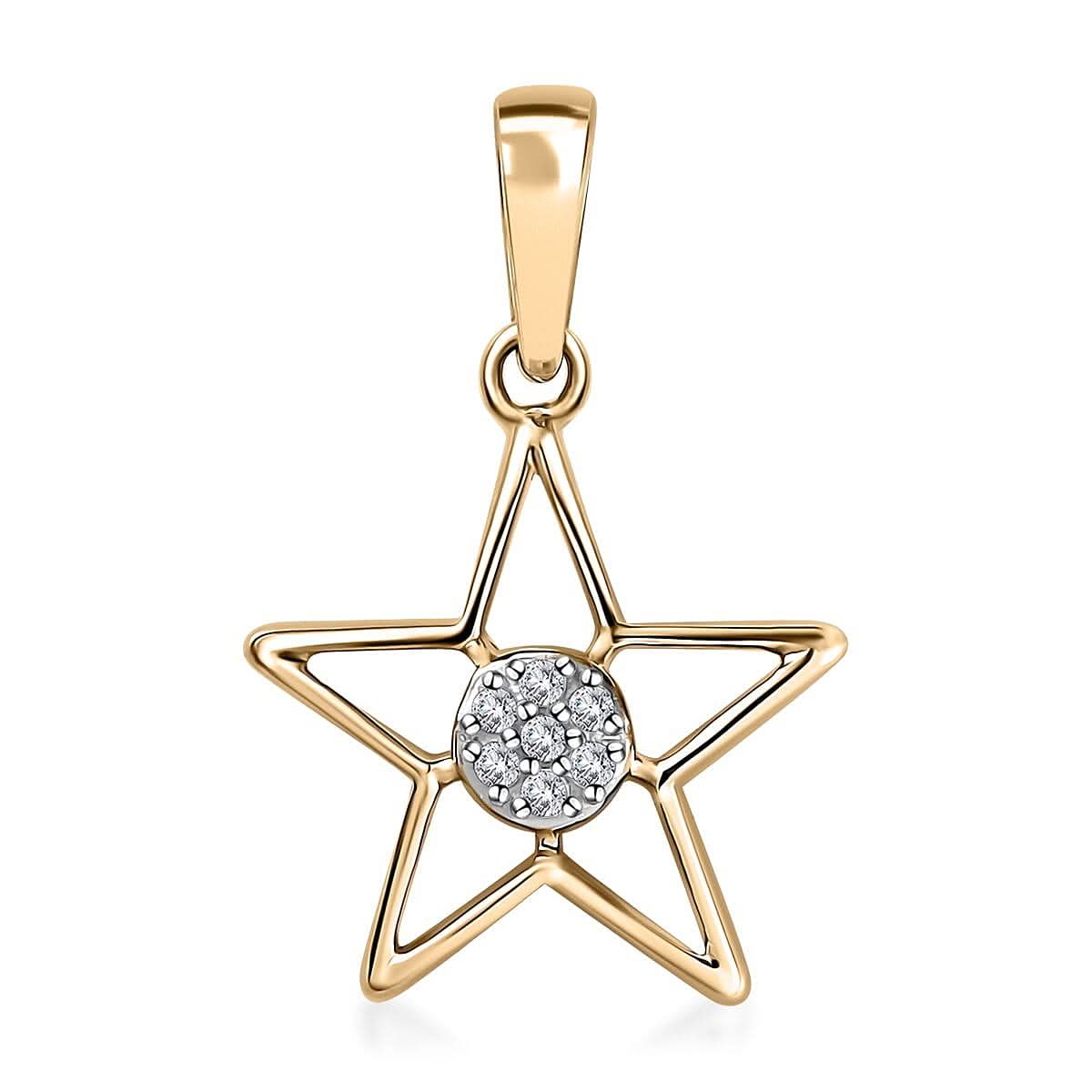 Luxoro 10K Yellow Gold G-H I3 Diamond Accent Star Pendant