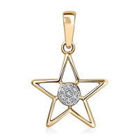 Luxoro 10K Yellow Gold G-H I3 Diamond Accent Star Pendant
