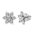 Diamond Accent Starfloral Stud Earrings in Platinum Over Sterling Silver - Sticky add to cart bar