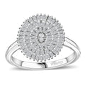 Diamond Ring in Platinum Over Sterling Silver (Size 6.0) 0.50 ctw - Sticky add to cart bar