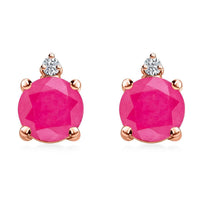 Certified & Appraised Luxoro 10K Rose Gold AAA Montepuez Ruby and I2 Diamond Earrings 2.00 ctw