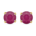 Certified & Appraised Luxoro 10K Yellow Gold AAA Montepuez Ruby Solitaire Stud Earrings 1.50 ctw - Sticky add to cart bar
