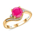 Certified & Appraised Luxoro 14K Yellow Gold AAA Mozambique Ruby and I2 Diamond Ring 1.80 ctw - Sticky add to cart bar