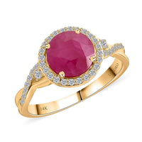 Certified & Appraised Luxoro 14K Yellow Gold AAA Mozambique Ruby and I2 Diamond Ring 4.30 Grams 2.75 ctw