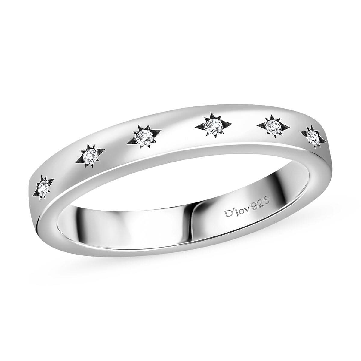 Diamond Accent Ring in Platinum Over Sterling Silver (Size 6)