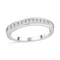 Diamond Half Eternity Band Ring in Platinum Over Sterling Silver (Size 6) 0.25 ctw - Sticky add to cart bar