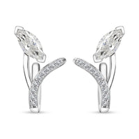 Moissanite Earrings in Platinum Over Sterling Silver 1.25 ctw