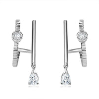 Moissanite Earrings in Platinum Over Sterling Silver 2.50 ctw