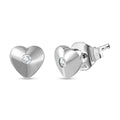 Diamond Accent Heart Stud Earrings in Platinum Over Sterling Silver - Sticky add to cart bar