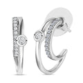 Moissanite Multi Row Earrings in Platinum Over Sterling Silver 0.65 ctw - Sticky add to cart bar