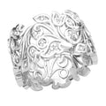 White Diamond Accent Filigree Ring in Sterling Silver - Sticky add to cart bar