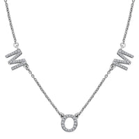 Moissanite MOM Necklace (18 Inches) in Platinum Over Sterling Silver 0.55 ctw