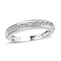 Moissanite Half Eternity Band Ring in Platinum Over Sterling Silver (Size 10.0) 0.50 ctw - Sticky add to cart bar