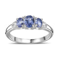 Tanzanite and Moissanite Ring in Platinum Over Sterling Silver (Size 10.0) 0.65 ctw - Sticky add to cart bar