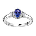 AAA Tanzanite, White Zircon Ring in Platinum Over Sterling Silver (Size 10.0) 0.60 ctw - Sticky add to cart bar
